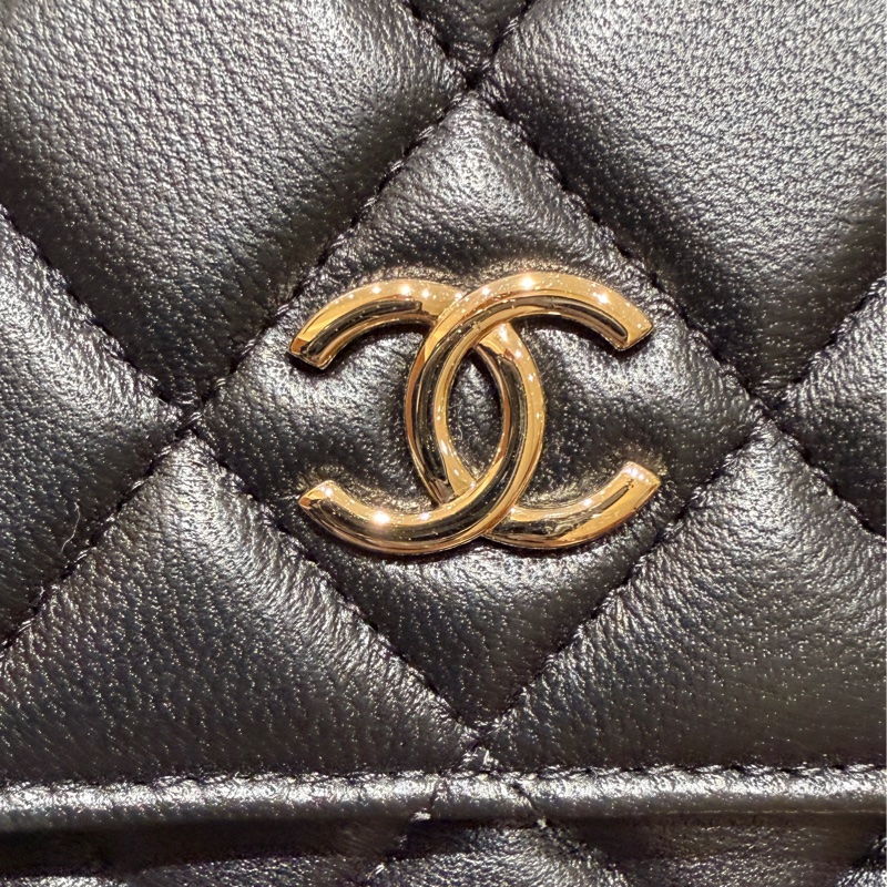 香奈兒 鏈條手拿包 羊皮革與金色金屬 鏈條手拿包-3