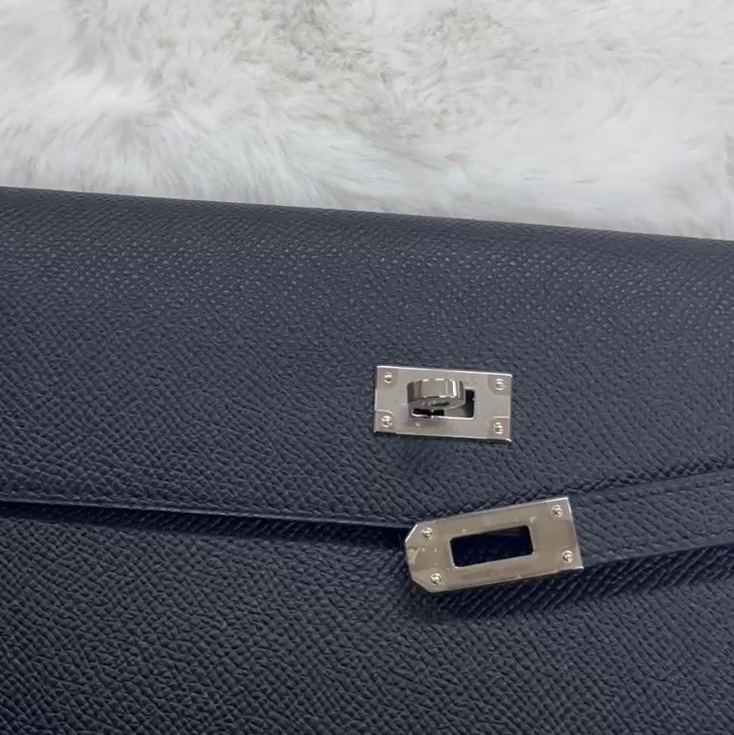 （已預留）Hermes 愛馬仕 Kelly 長夾/黑銀款/99閒置新美品-5