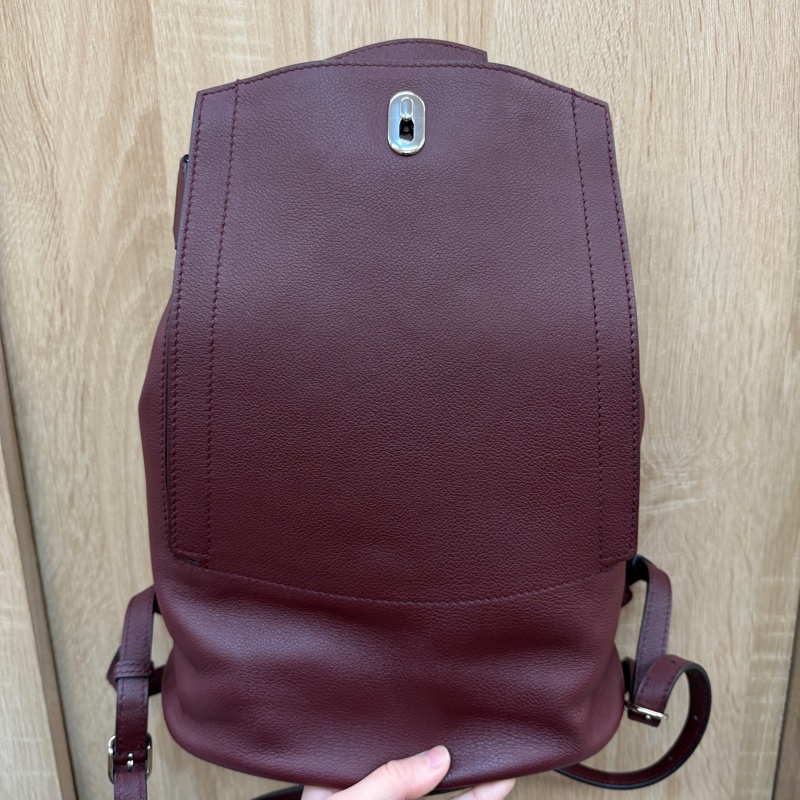Hermes 酒紅Evercolor皮銀釦GR24後背包-0