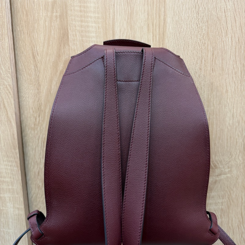 Hermes 酒紅Evercolor皮銀釦GR24後背包-4