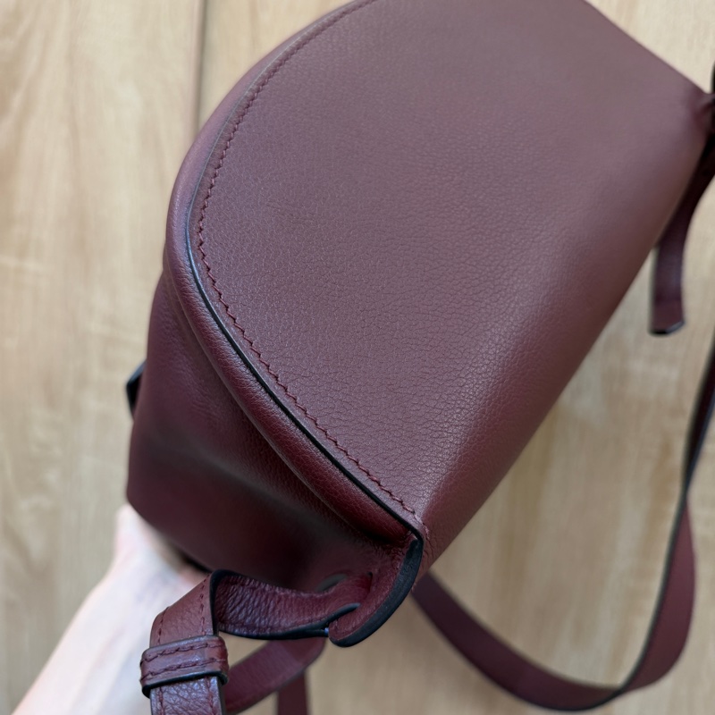 Hermes 酒紅Evercolor皮銀釦GR24後背包-7