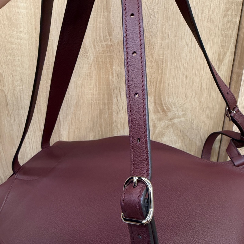 Hermes 酒紅Evercolor皮銀釦GR24後背包-15