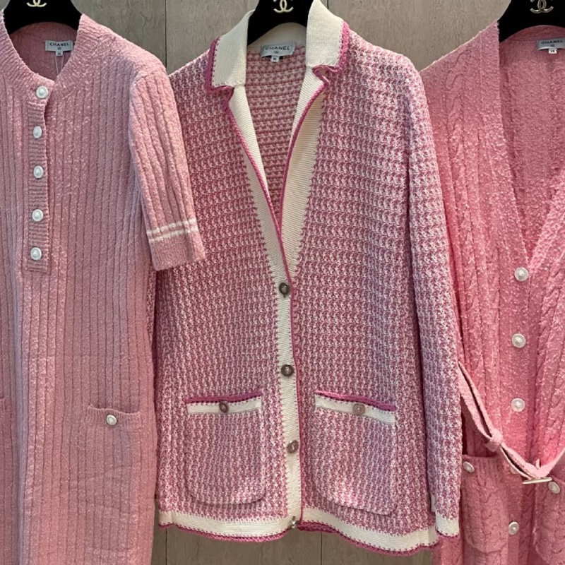 CHANEL 針織開衫外套💟粉紫好氣色36號工藝獅子釦-4