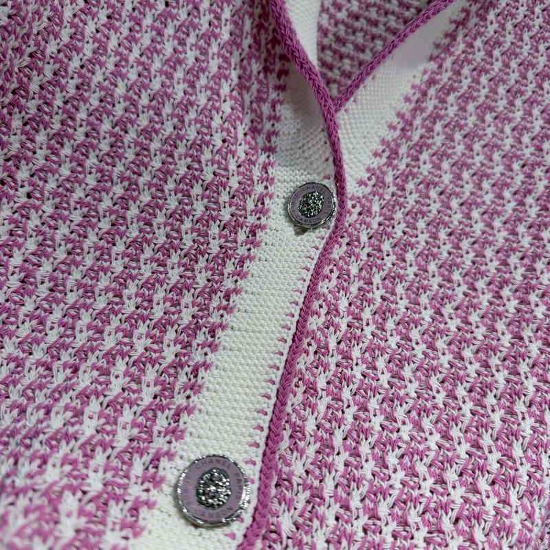 CHANEL 針織開衫外套💟粉紫好氣色36號工藝獅子釦-9