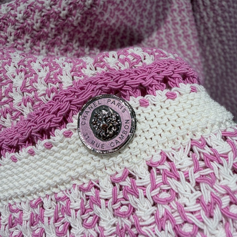 CHANEL 針織開衫外套💟粉紫好氣色36號工藝獅子釦-10