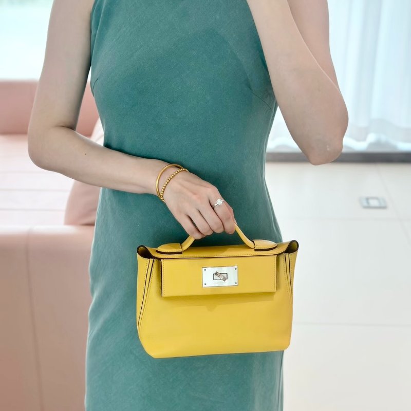 HERMES Mini 24/24 - 那不勒斯黃銀 B-9