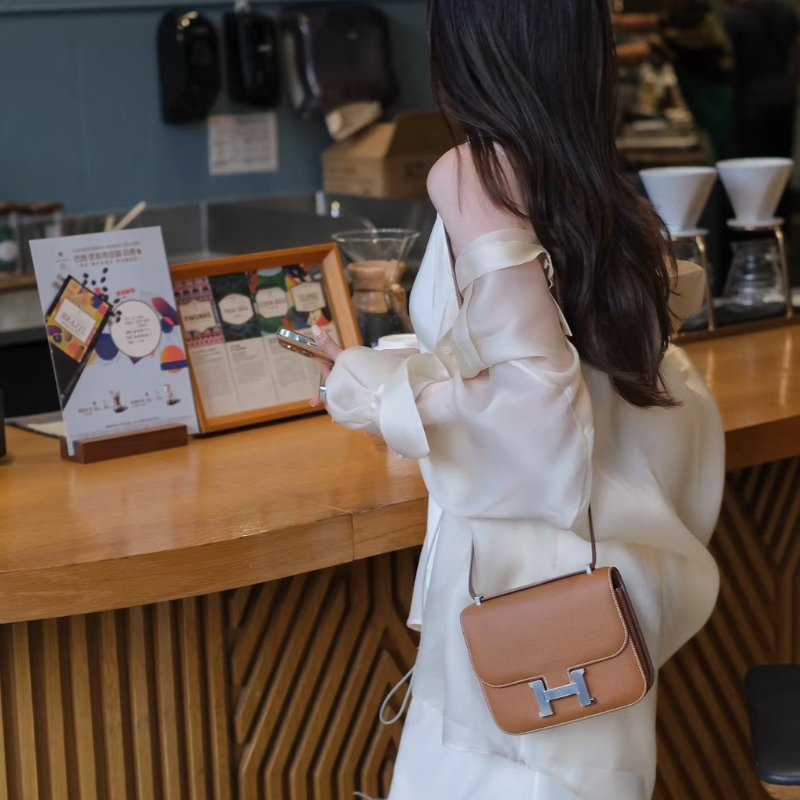 HERMES Mini constance 19 - 金棕銀 B-11