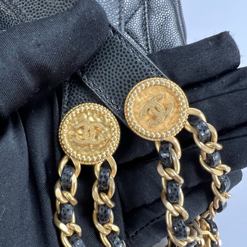 全新品 CHANEL CF方胖金幣荔枝黑  AS3368/晶片款-8