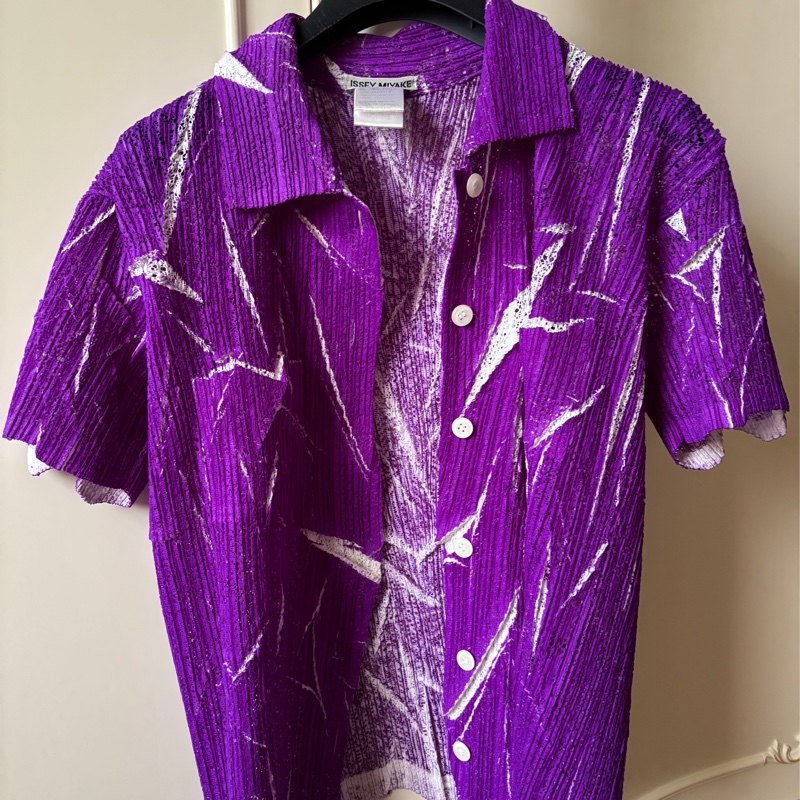 三宅一生紫色無袖洋裝+短袖外套-5