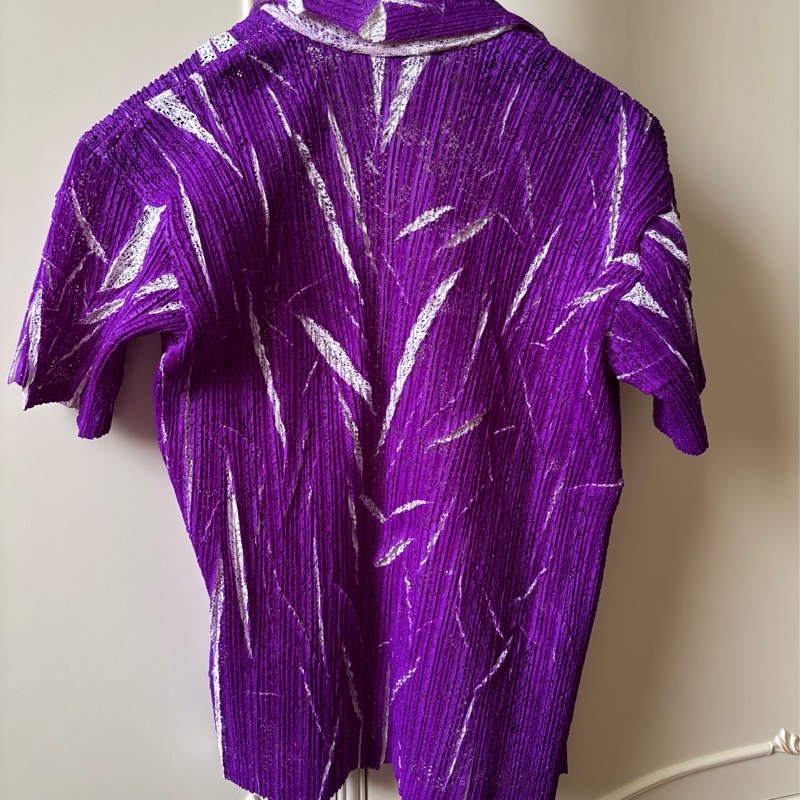 三宅一生紫色無袖洋裝+短袖外套-7