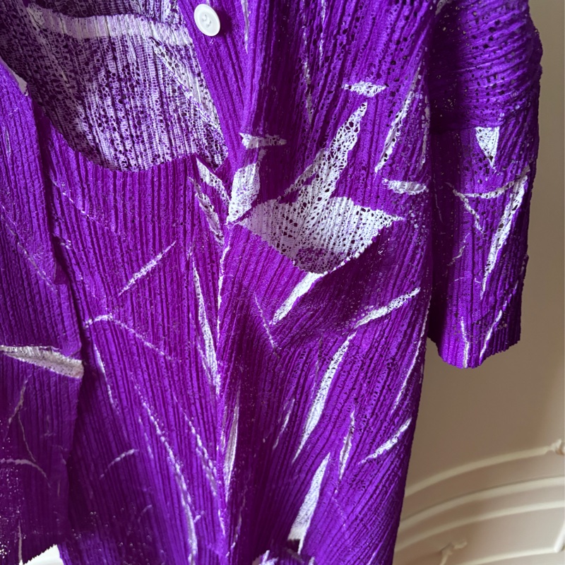 三宅一生紫色無袖洋裝+短袖外套-10