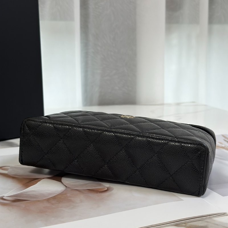 CHANEL LP粒面牛皮手提飯盒包 - 黑金-5