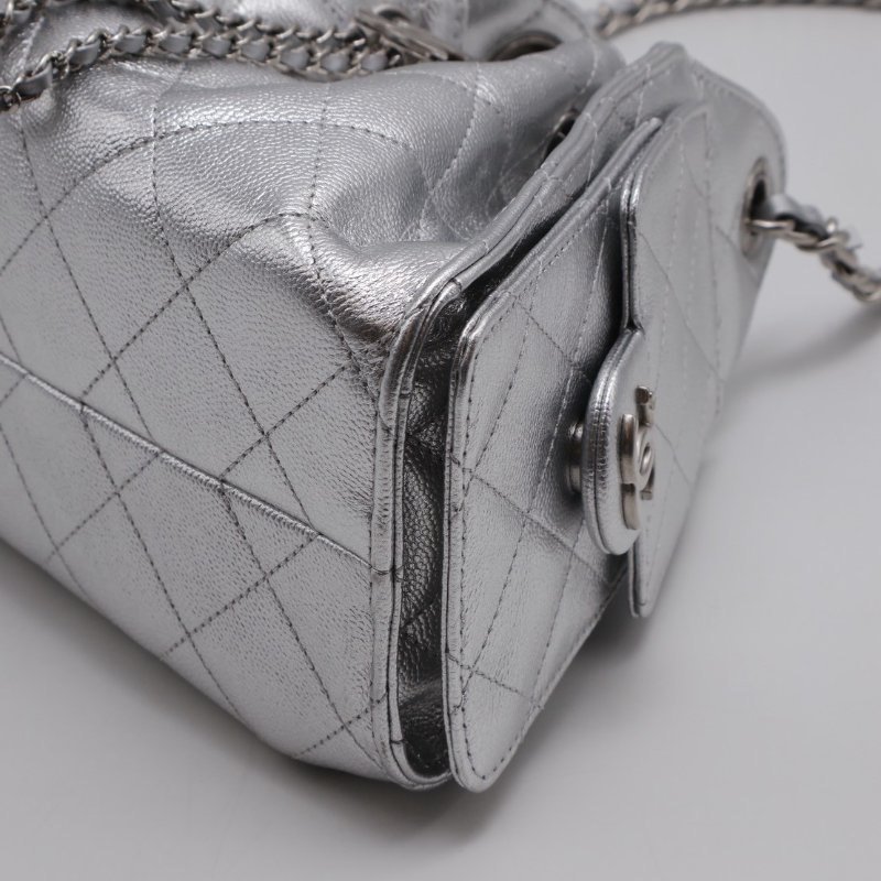 CHANEL 25 Mini hobo bag - 銀-4