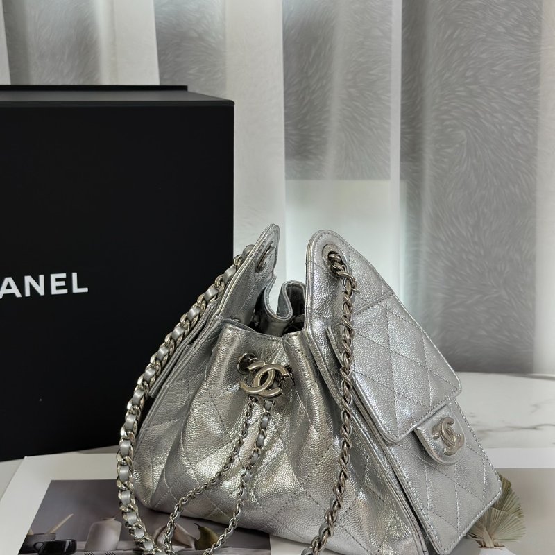 CHANEL 25 Mini hobo bag - 銀-3
