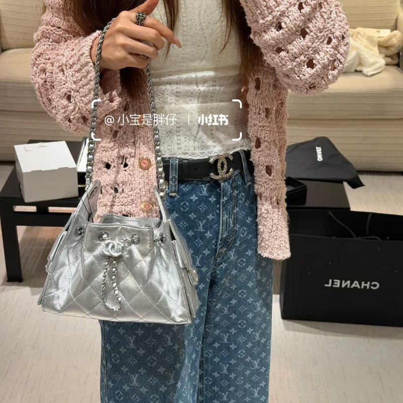 CHANEL 25 Mini hobo bag - 銀-8