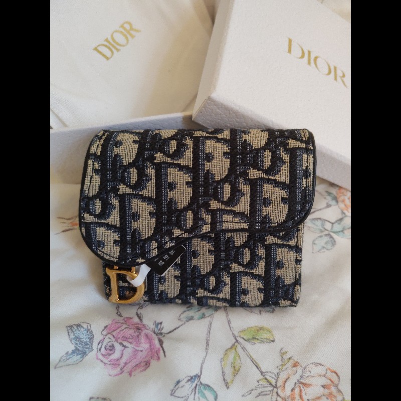 DIOR 藍老花三折短短夾-0
