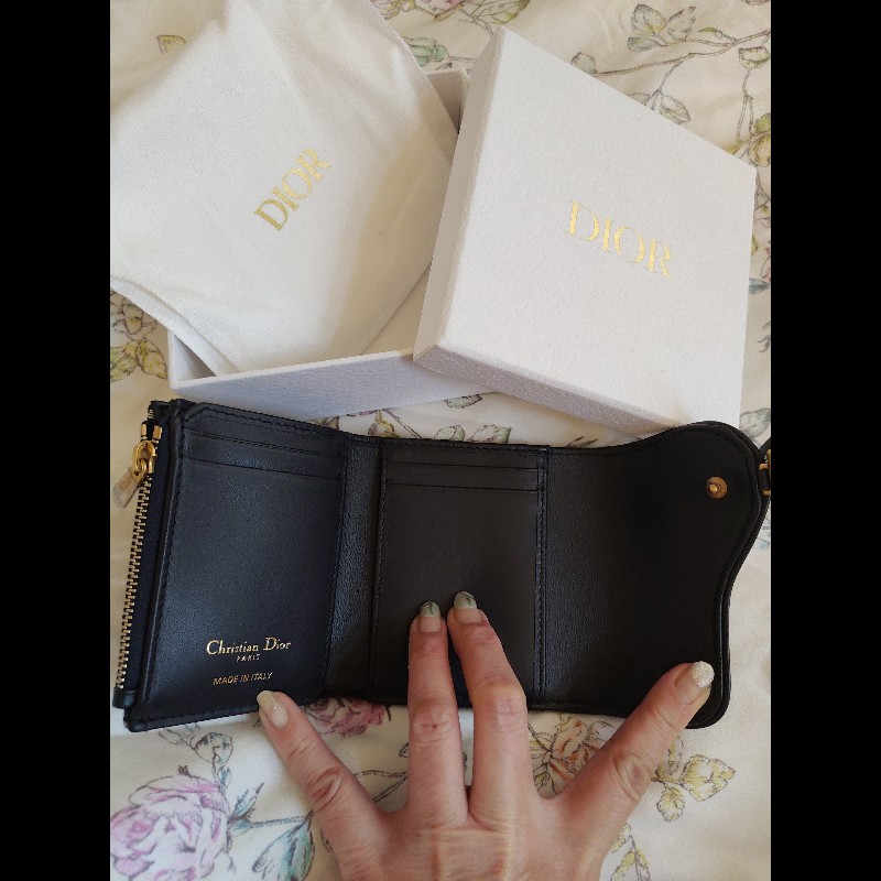 DIOR 藍老花三折短短夾-4