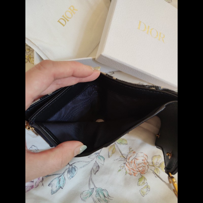 DIOR 藍老花三折短短夾-5