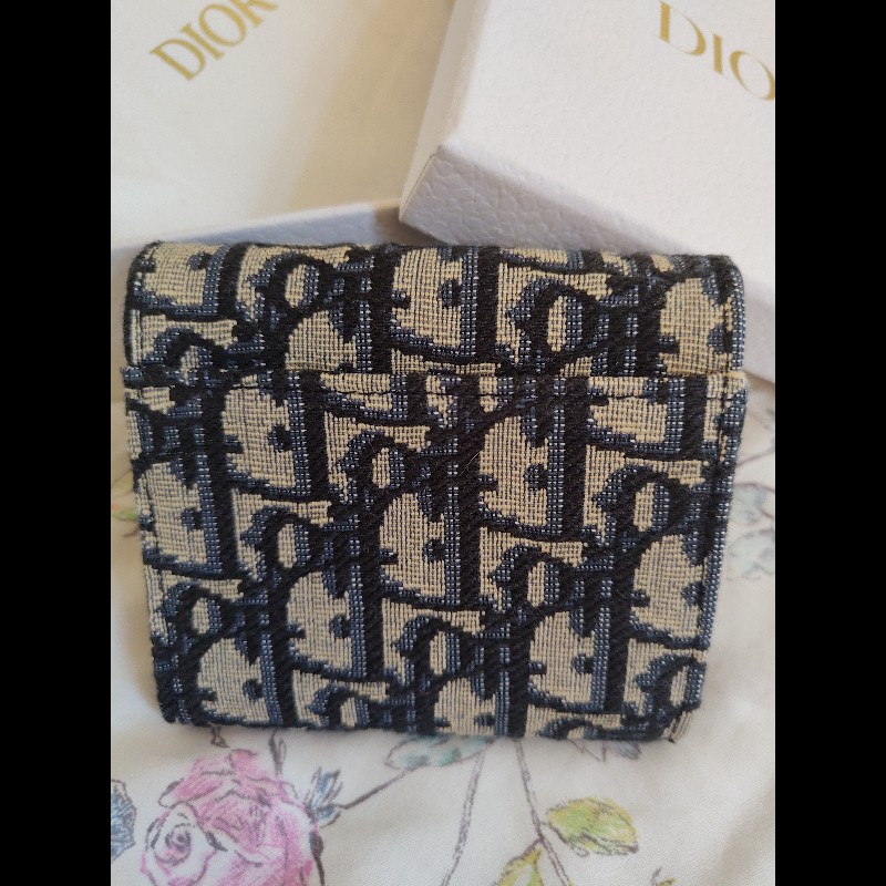 DIOR 藍老花三折短短夾-8
