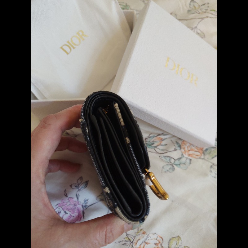 DIOR 藍老花三折短短夾-9