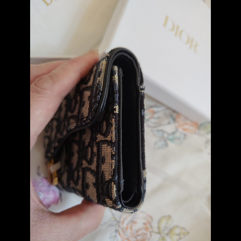 DIOR 藍老花三折短短夾-10