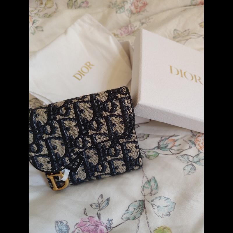 DIOR 藍老花三折短短夾-13