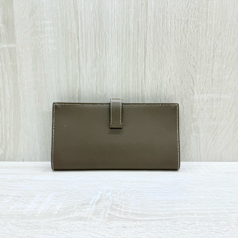 Hermes大象灰Epsom皮BEARN長夾-1