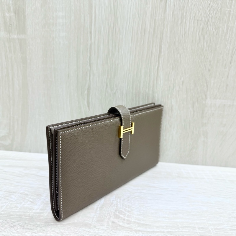 Hermes大象灰Epsom皮BEARN長夾-4