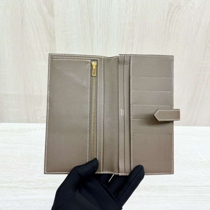 Hermes大象灰Epsom皮BEARN長夾-7