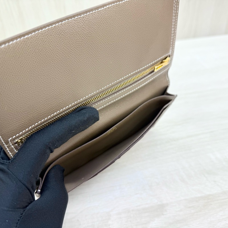 Hermes大象灰Epsom皮BEARN長夾-10