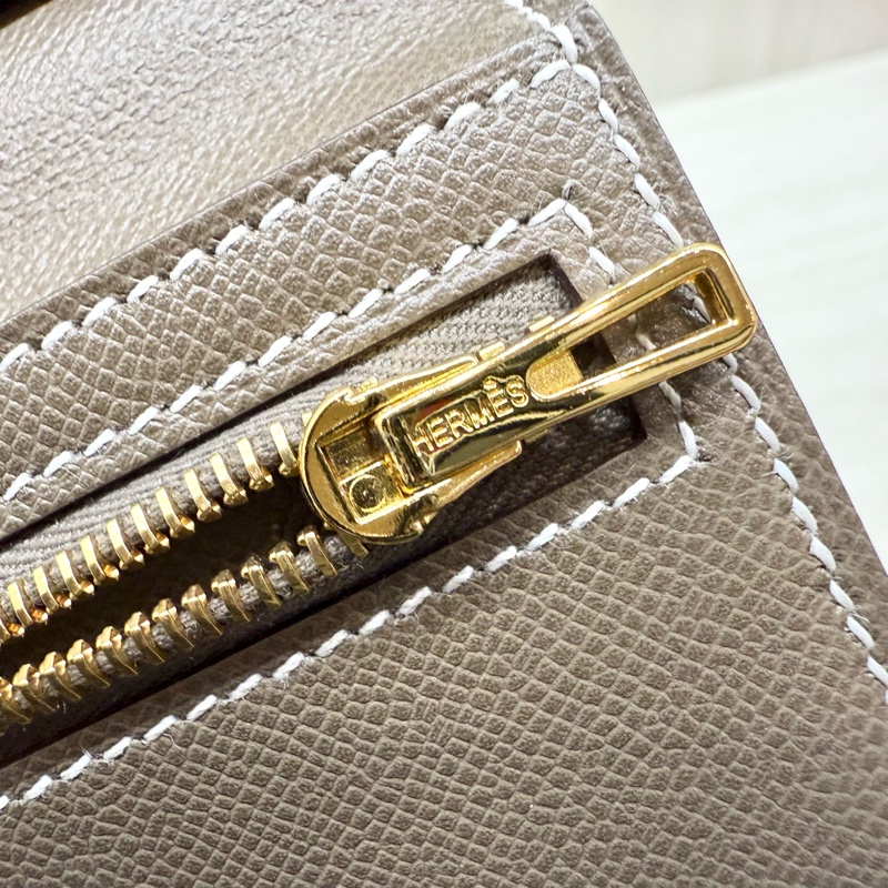 Hermes大象灰Epsom皮BEARN長夾-15
