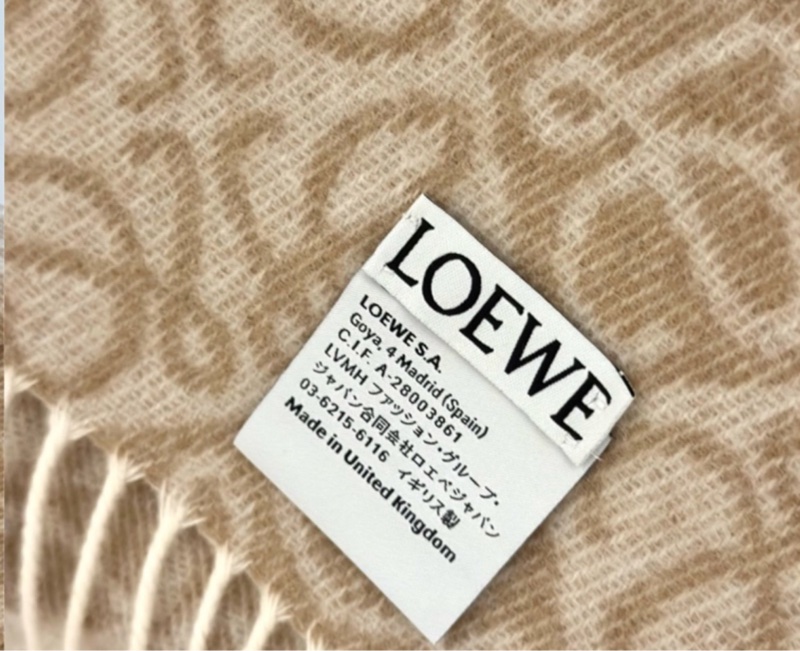 【全❤️】LOEWE Anagram scarf 羊絨羊毛圍巾頸巾女款奶茶色 米色-4