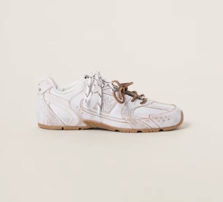 Miu Miu New Balance聯名款530 SL白色牛皮作舊運動鞋 37碼-0
