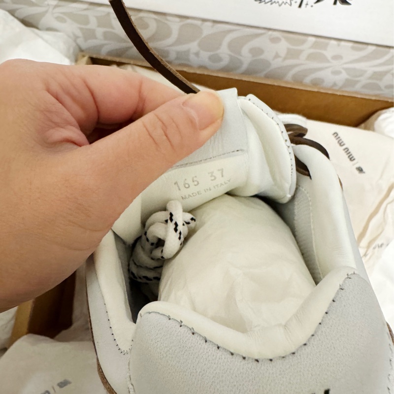 Miu Miu New Balance聯名款530 SL白色牛皮作舊運動鞋 37碼-3