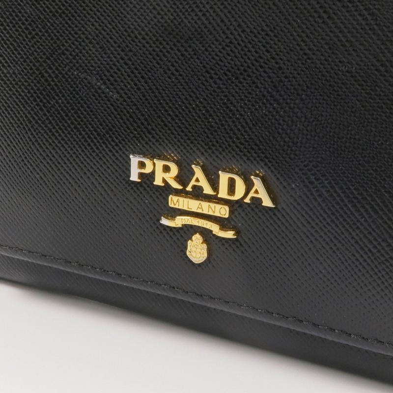 PRADA 牛皮皮革Wallet金扣錢包-8