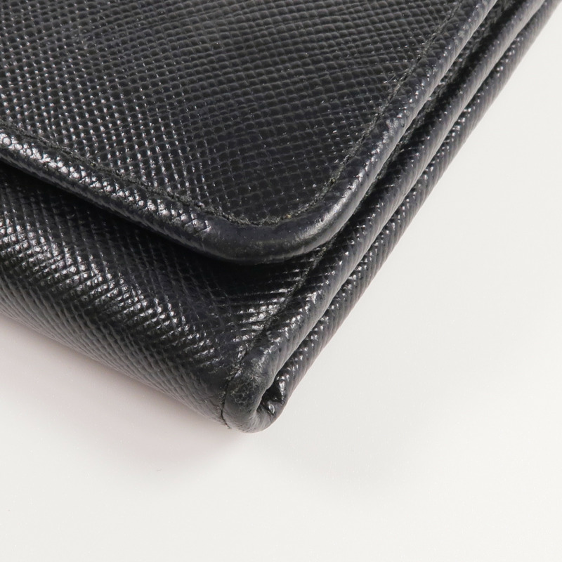 PRADA 牛皮皮革Wallet金扣錢包-11