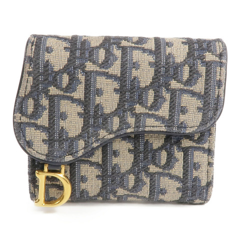 Dior 帆布Saddle Lotus Wallet金扣錢包
