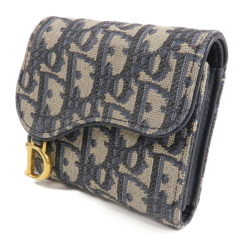 Dior 帆布Saddle Lotus Wallet金扣錢包-1