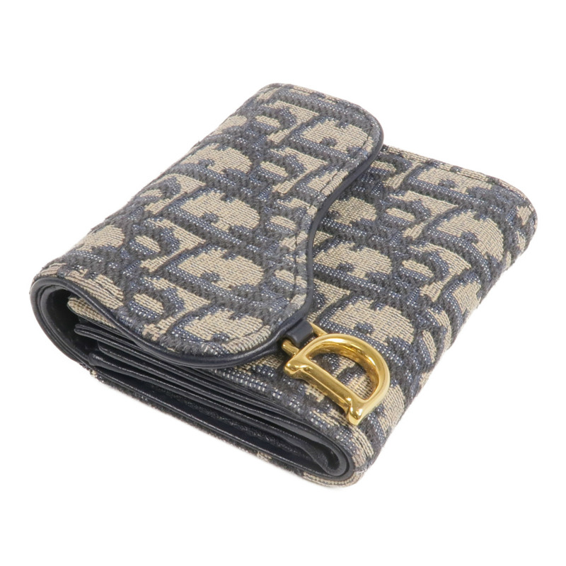 Dior 帆布Saddle Lotus Wallet金扣錢包-3