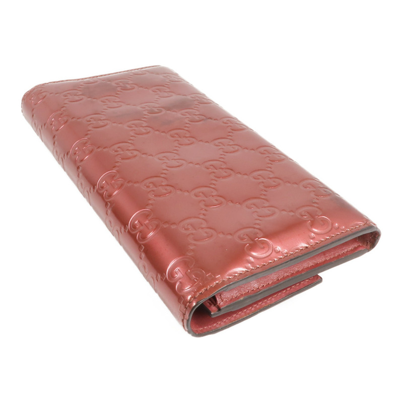 GUCCI 漆皮皮革Lovely Heart Continental Wallet金扣長錢包-4