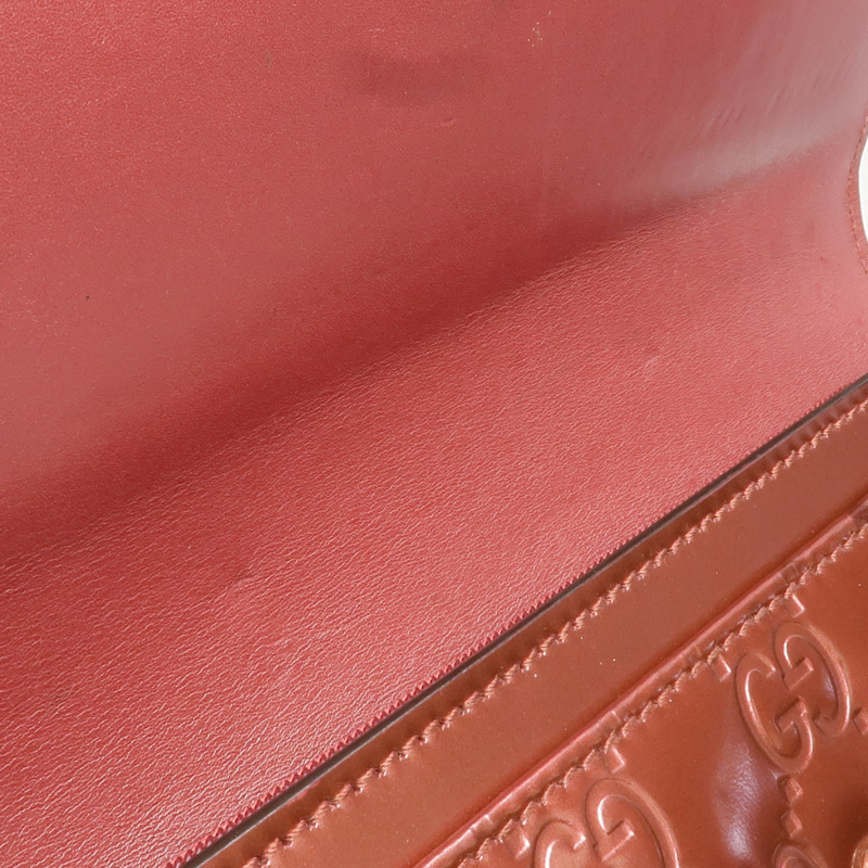 GUCCI 漆皮皮革Lovely Heart Continental Wallet金扣長錢包-9