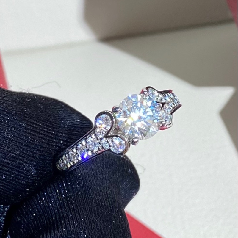 Cartier卡地亞 鉑金滿鑽芭蕾戒指，53號， 主鑽1.06克拉 G色 vvs1 淨度 3EX切工，無螢光，2020年南京購入，配件∶盒子 證書 發票，造型優雅貴氣-0