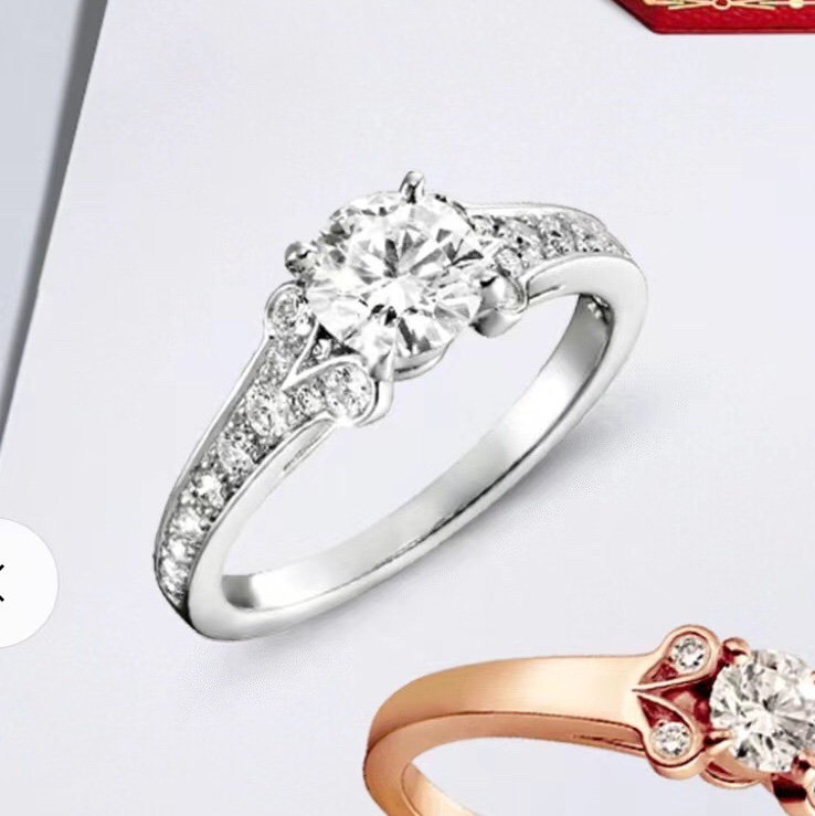 Cartier卡地亞 鉑金滿鑽芭蕾戒指，53號， 主鑽1.06克拉 G色 vvs1 淨度 3EX切工，無螢光，2020年南京購入，配件∶盒子 證書 發票，造型優雅貴氣-2