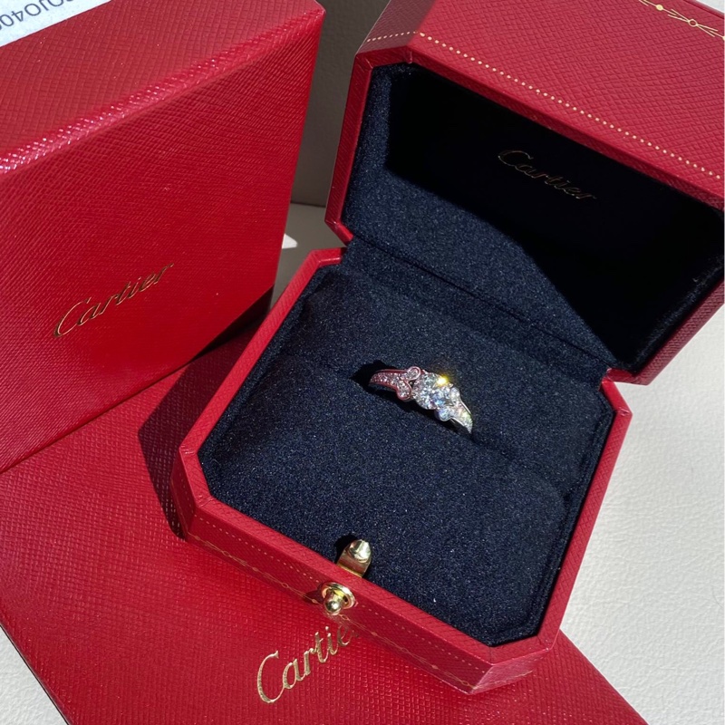 Cartier卡地亞 鉑金滿鑽芭蕾戒指，53號， 主鑽1.06克拉 G色 vvs1 淨度 3EX切工，無螢光，2020年南京購入，配件∶盒子 證書 發票，造型優雅貴氣-6
