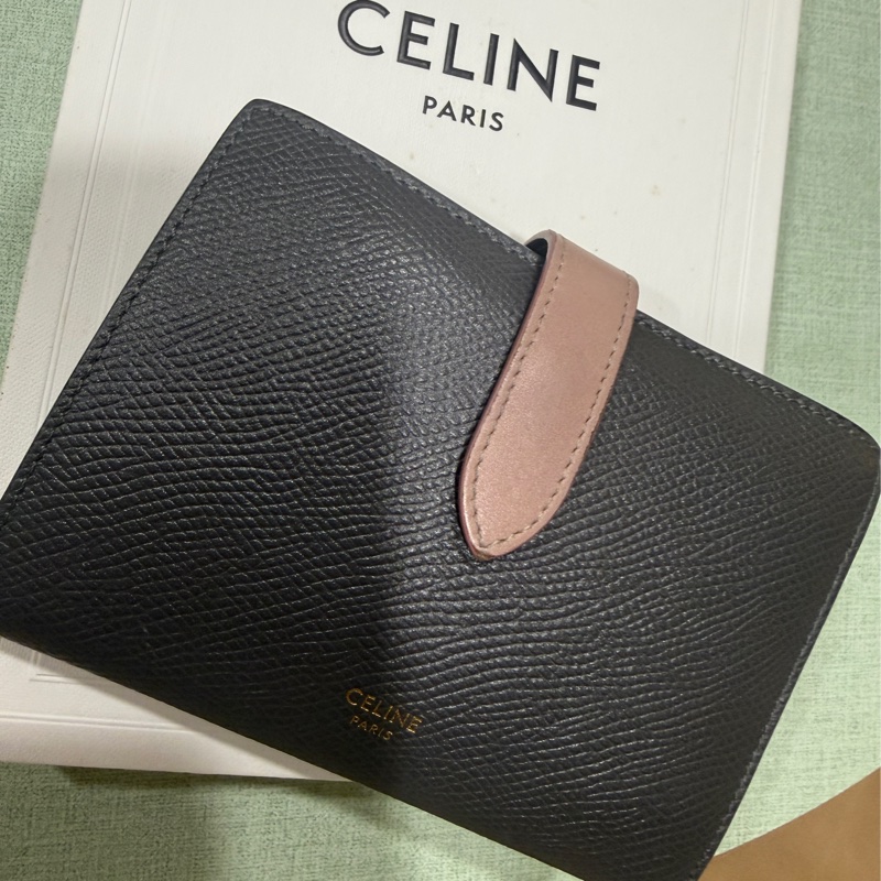 Celine 中夾 - 大象灰+粉色扣-0