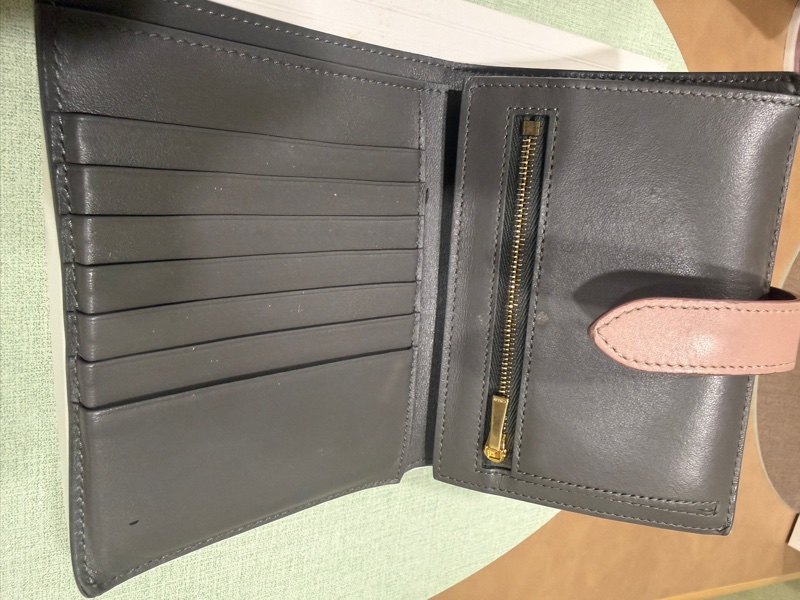 Celine 中夾 - 大象灰+粉色扣-1