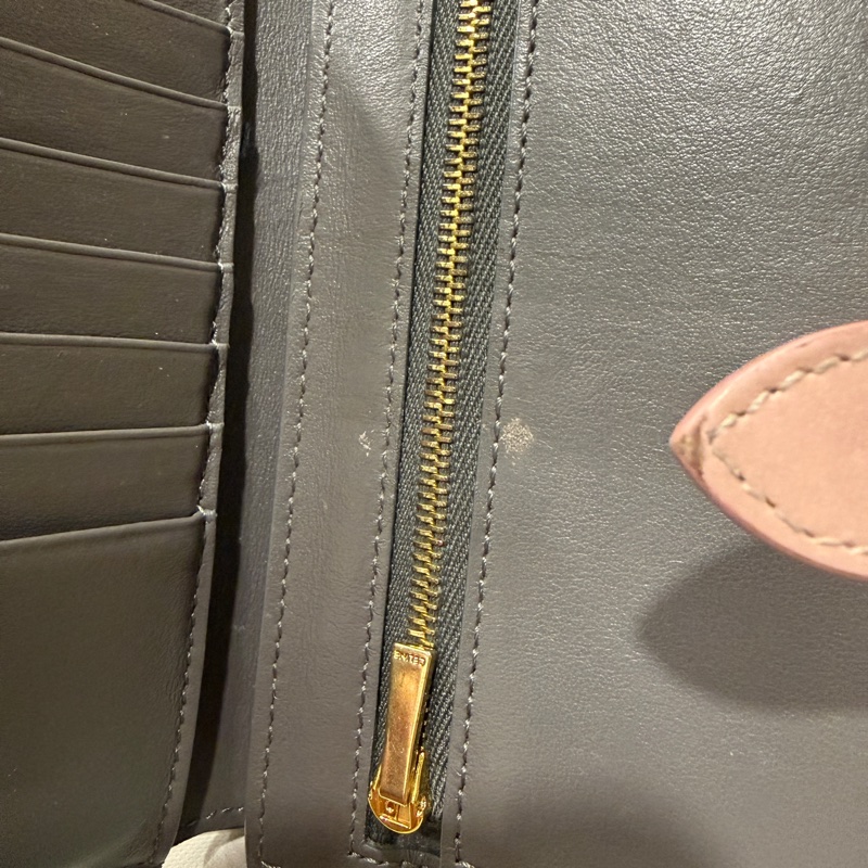 Celine 中夾 - 大象灰+粉色扣-3