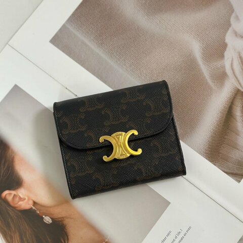 CELINE Triomphe凱旋釦老花三折短夾