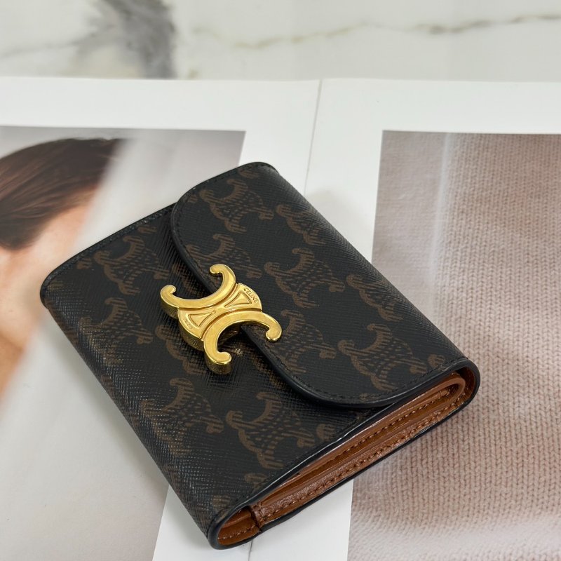 CELINE Triomphe凱旋釦老花三折短夾-1