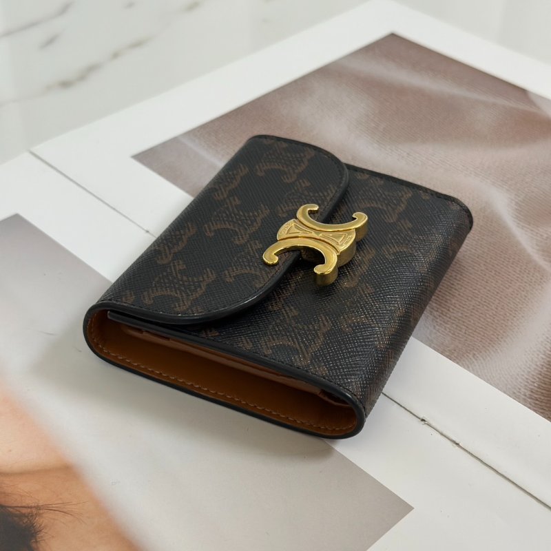 CELINE Triomphe凱旋釦老花三折短夾-2